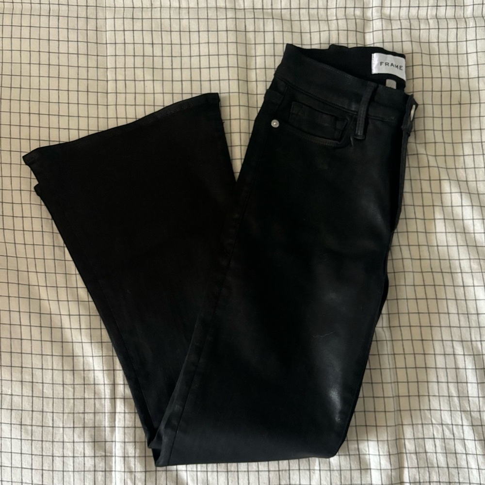 Frame Le Crop Flare Coated Jeans